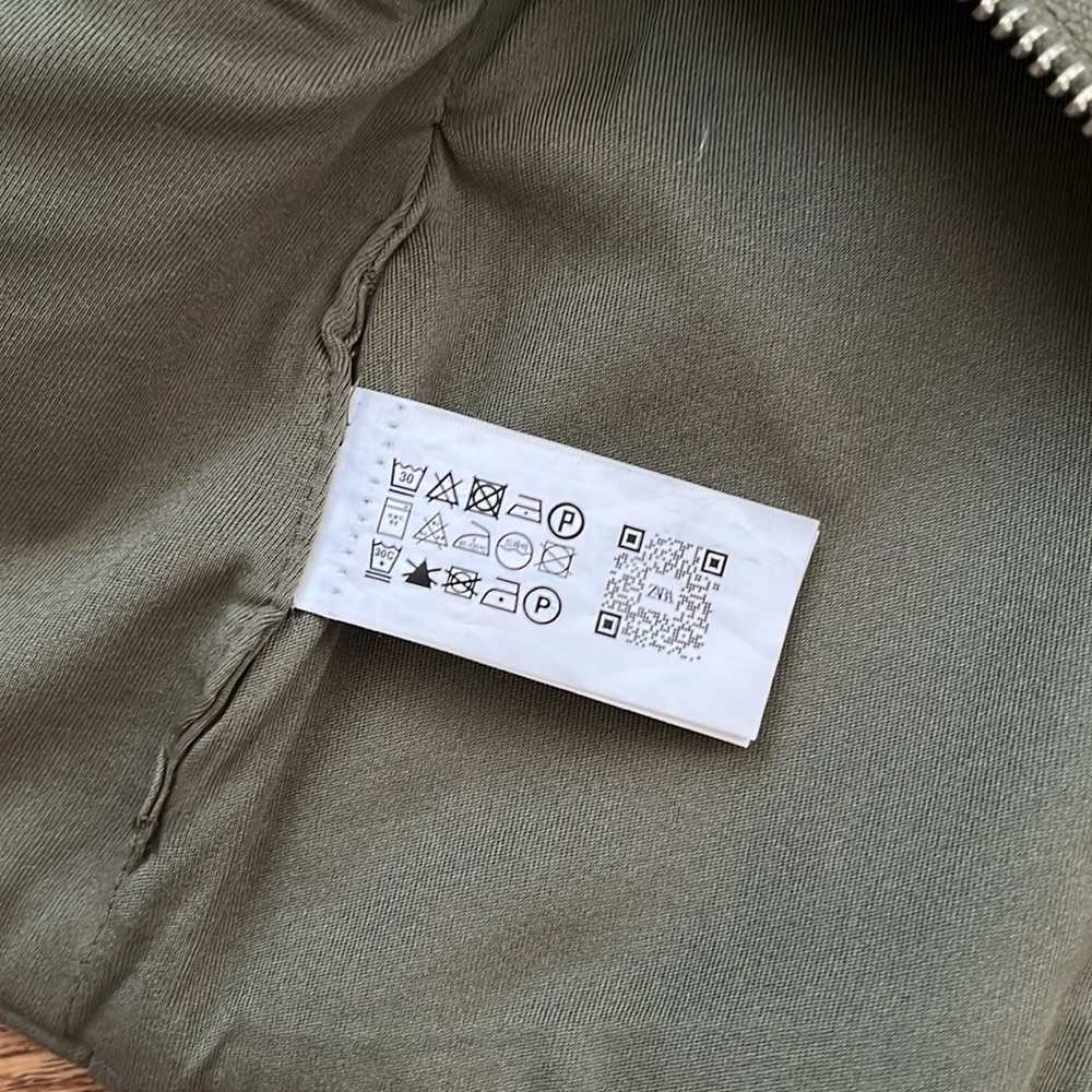 Zara Olive Strapless Top with Zipper - Picture 4 of 9